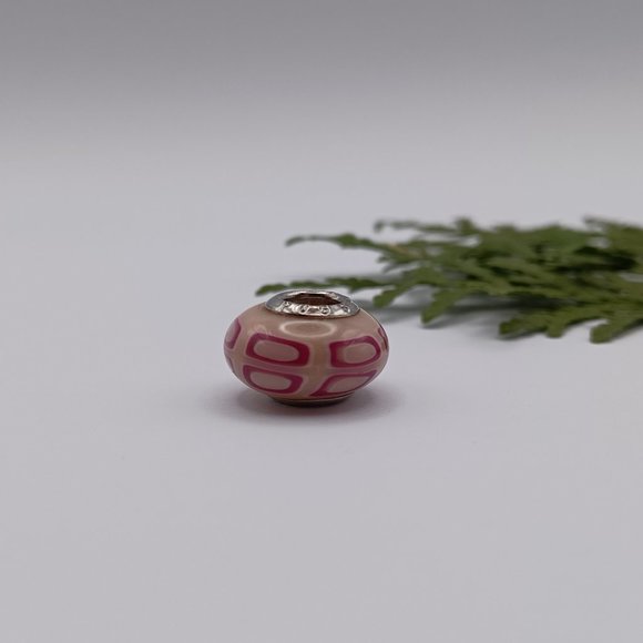 🍀3 for $15 - Retro pattern pink Pugster charm for Pandora-Style Bracelet - Picture 2 of 6
